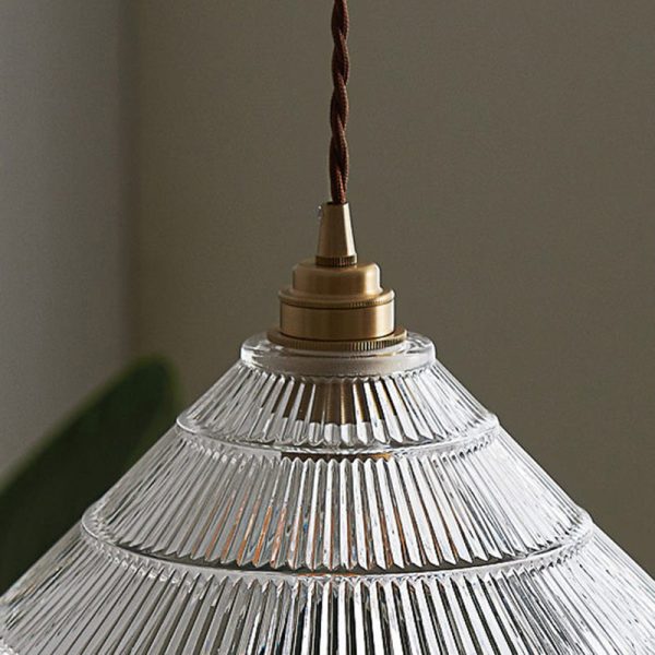 Contemporary Scandinavian Cone Copper Glass 1-Light Pendant Light For Living Room - Image 5