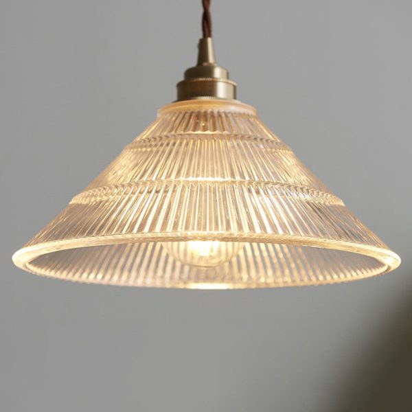 Contemporary Scandinavian Cone Copper Glass 1-Light Pendant Light For Living Room - Image 12