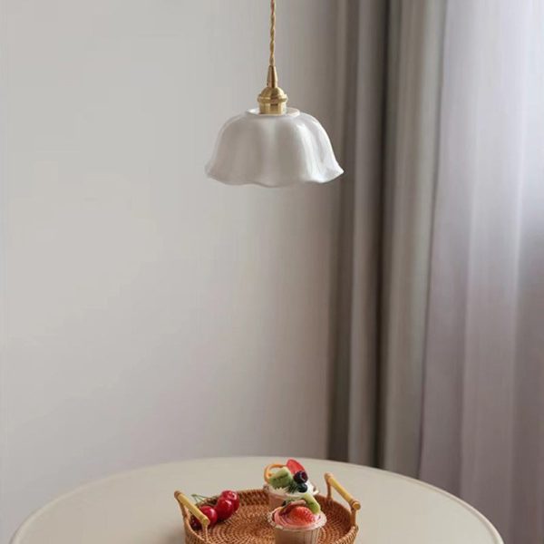 Contemporary Nordic Dome Copper Ceramic 1-Light Pendant Light For Living Room - Image 2