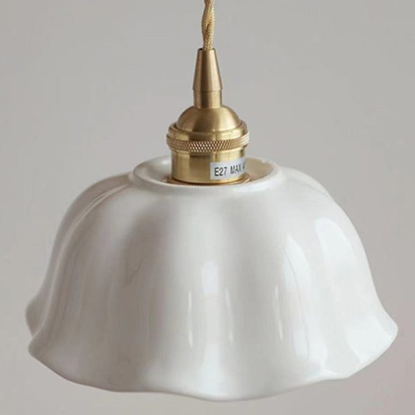 Contemporary Nordic Dome Copper Ceramic 1-Light Pendant Light For Living Room - Image 5