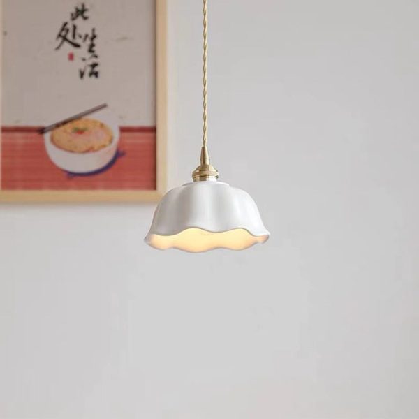 Contemporary Nordic Dome Copper Ceramic 1-Light Pendant Light For Living Room - Image 3