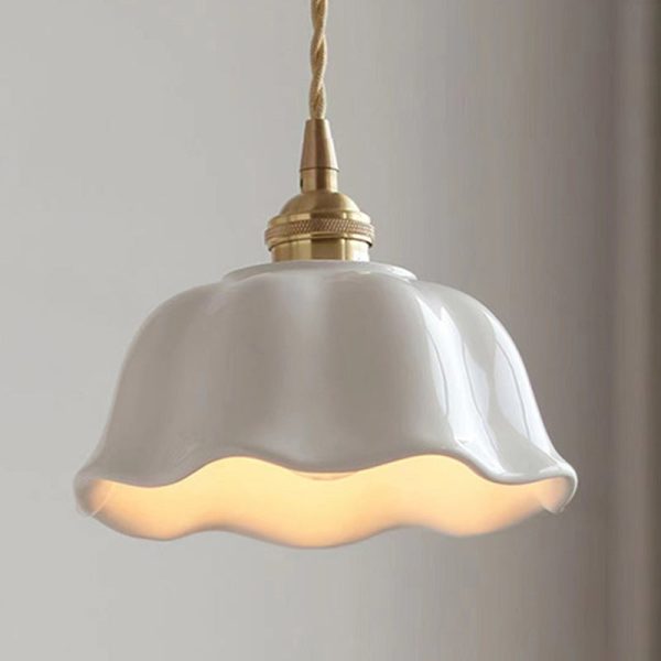 Contemporary Nordic Dome Copper Ceramic 1-Light Pendant Light For Living Room - Image 6