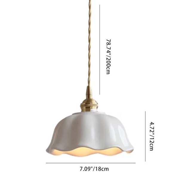 Contemporary Nordic Dome Copper Ceramic 1-Light Pendant Light For Living Room - Image 4