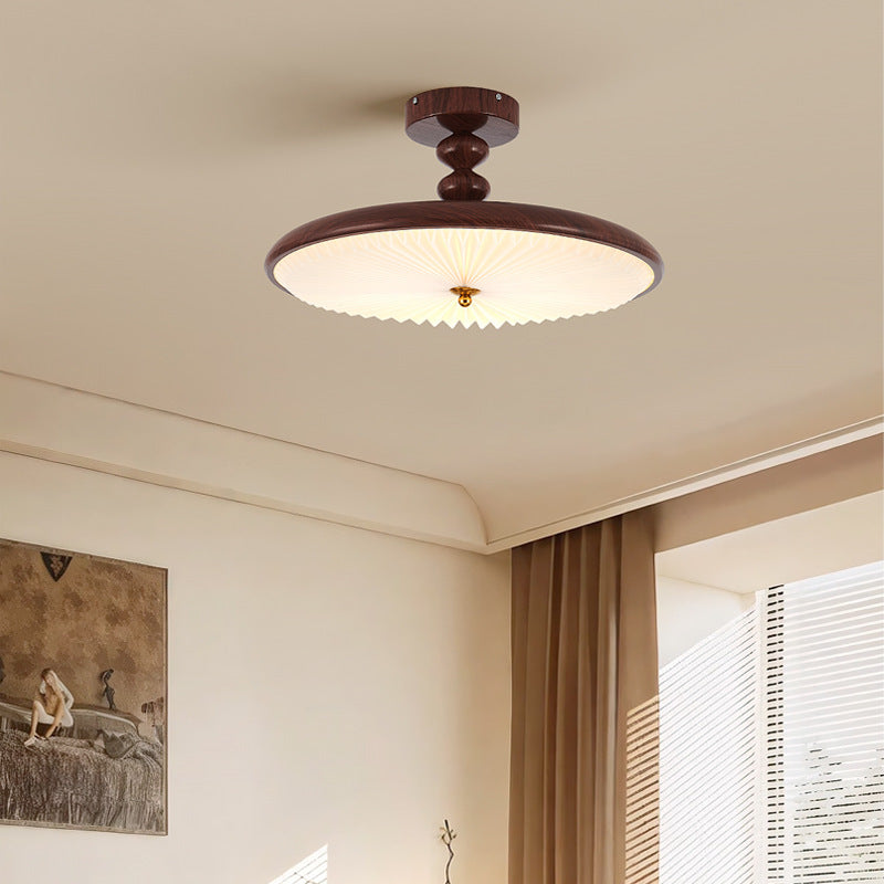 BS-Lighting-LH01398-1.jpg Traditional Vintage Round Iron Plastic LED Semi-Flush Mount Ceiling Light For Living Room - Image 1