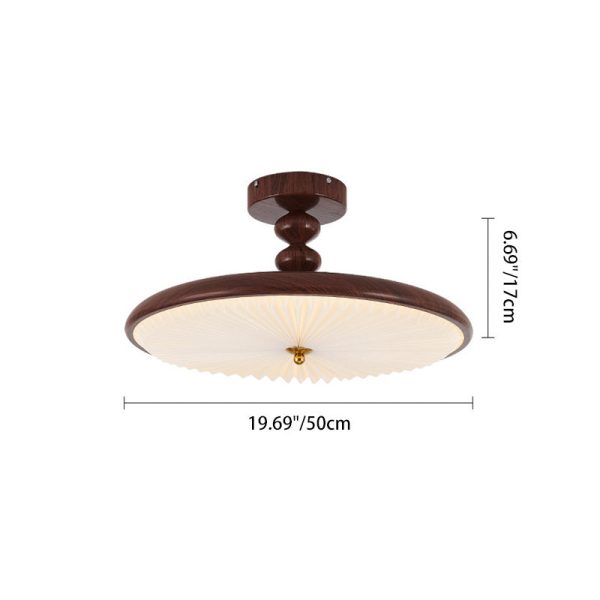 Traditional Vintage Round Iron Plastic LED Semi-Flush Mount Ceiling Light For Living Room - Image 5
