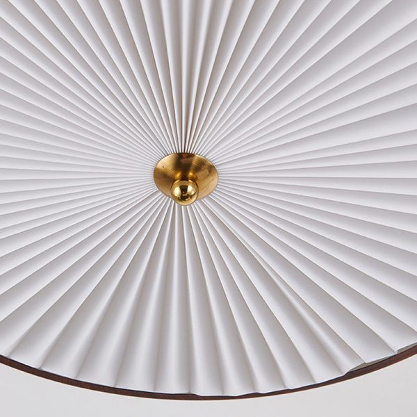 Traditional Vintage Round Iron Plastic LED Semi-Flush Mount Ceiling Light For Living Room - Image 7