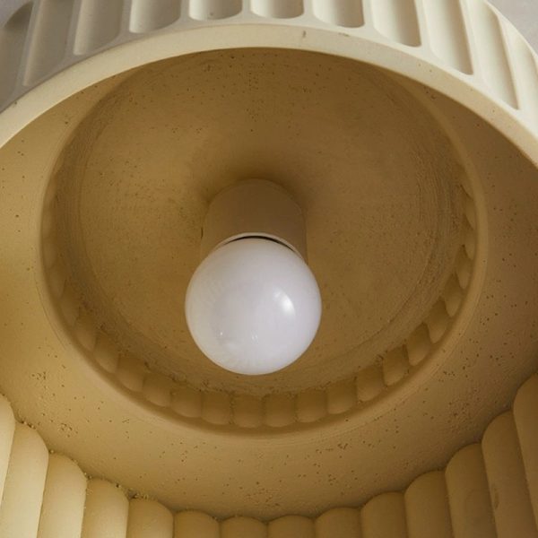 Contemporary Nordic Painted Ribbed Cylinder Resin 1-Light Semi-Flush Mount Ceiling Light For Hallways - Image 8