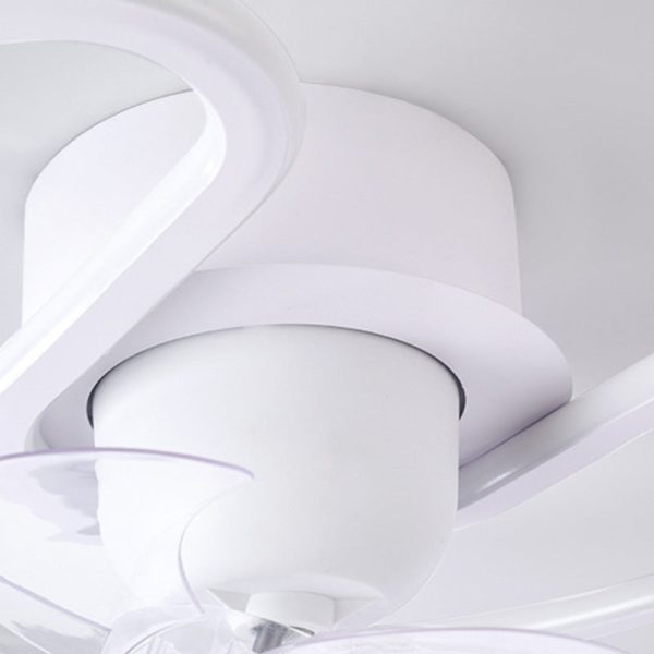 Contemporary Creative Iron Silicone ABS Round Square LED Semi-Flush Mount Ceiling Fan Light Living Room - Image 7