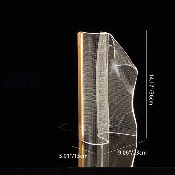 Contemporary Creative Irregular Transparent Aluminum Acrylic LED Table Lamp For Bedroom - Image 4
