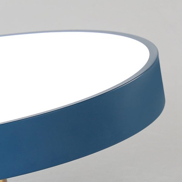 Modern Minimalist Round Shape Macaron Hardware Acrylic LED Semi-Flush Mount Ceiling Light For Bedroom - Image 5