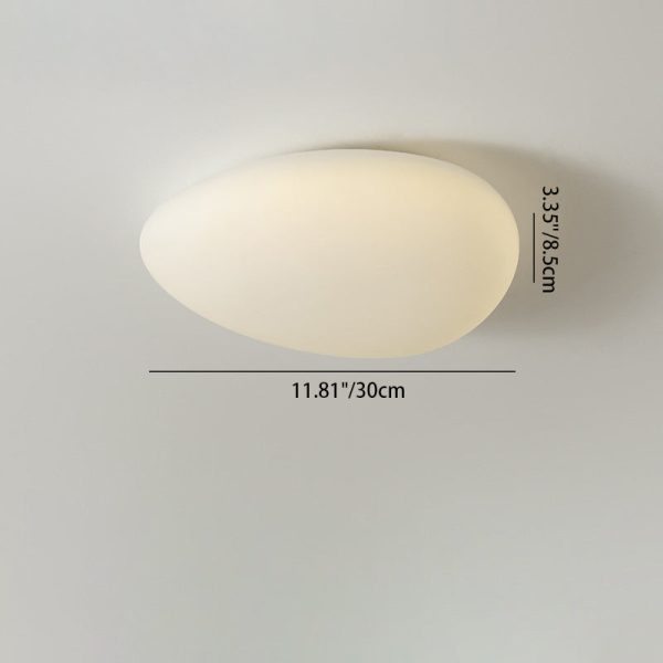 Modern Minimalist Pebble Shape Hardware PE LED Flush Mount Ceiling Light For Bedroom - Image 5