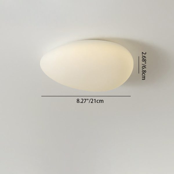 Modern Minimalist Pebble Shape Hardware PE LED Flush Mount Ceiling Light For Bedroom - Image 4