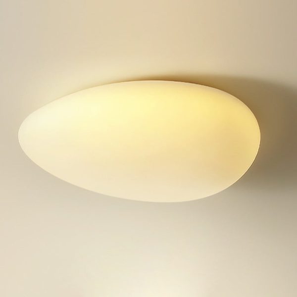 Modern Minimalist Pebble Shape Hardware PE LED Flush Mount Ceiling Light For Bedroom - Image 11