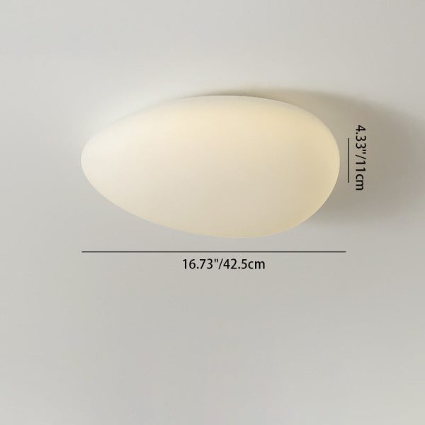 Modern Minimalist Pebble Shape Hardware PE LED Flush Mount Ceiling Light For Bedroom - Image 6