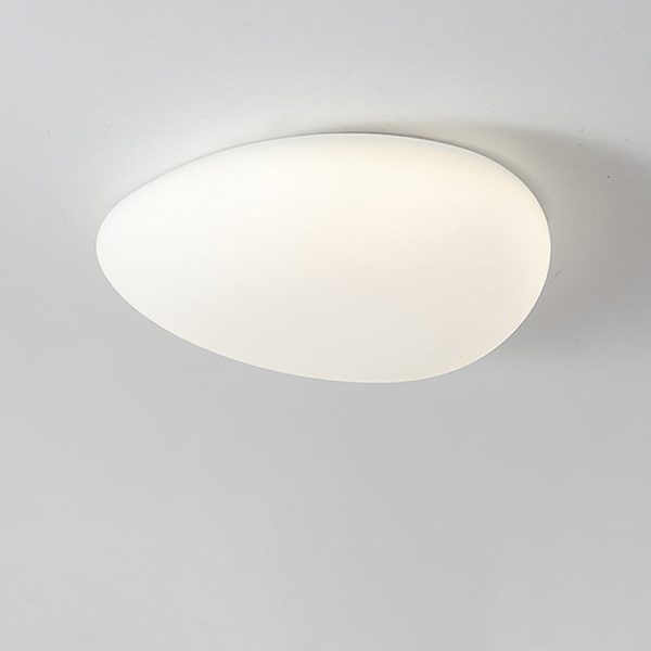 Modern Minimalist Pebble Shape Hardware PE LED Flush Mount Ceiling Light For Bedroom - Image 14