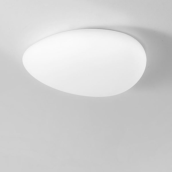 Modern Minimalist Pebble Shape Hardware PE LED Flush Mount Ceiling Light For Bedroom - Image 16