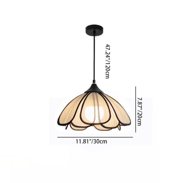Contemporary Nordic Petals Iron Plant Fiber 1-Light Pendant Light For Dining Room - Image 4