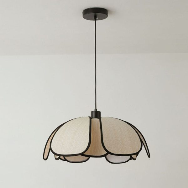 Contemporary Nordic Petals Iron Plant Fiber 1-Light Pendant Light For Dining Room - Image 15