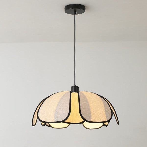 Contemporary Nordic Petals Iron Plant Fiber 1-Light Pendant Light For Dining Room - Image 16