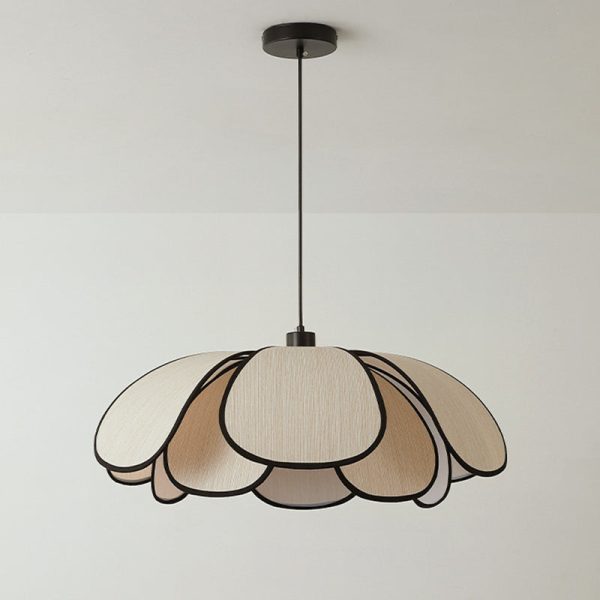Contemporary Nordic Petals Iron Plant Fiber 1-Light Pendant Light For Dining Room - Image 17