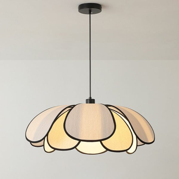 Contemporary Nordic Petals Iron Plant Fiber 1-Light Pendant Light For Dining Room - Image 18