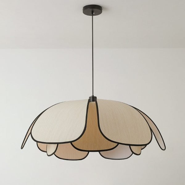 Contemporary Nordic Petals Iron Plant Fiber 1-Light Pendant Light For Dining Room - Image 19