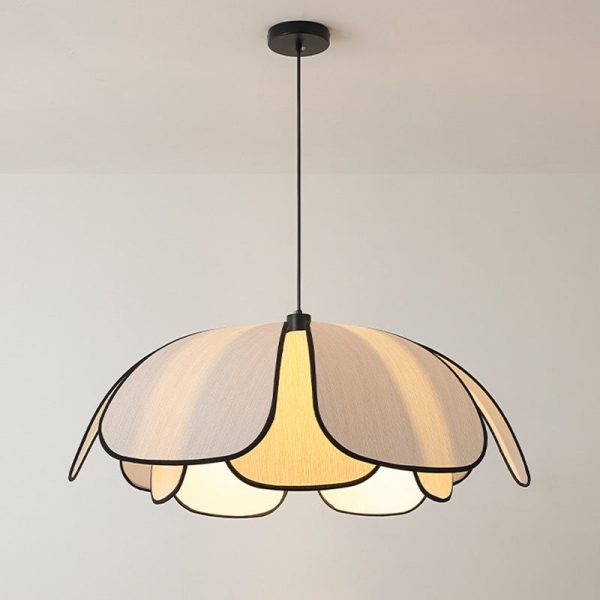 Contemporary Nordic Petals Iron Plant Fiber 1-Light Pendant Light For Dining Room - Image 20