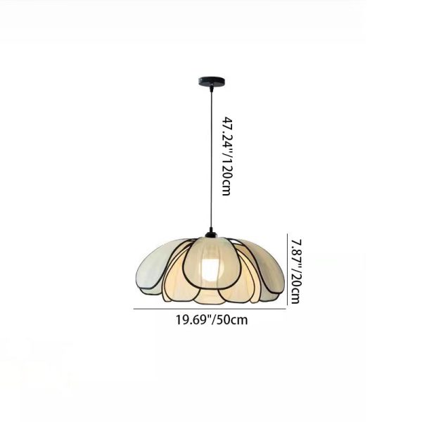 Contemporary Nordic Petals Iron Plant Fiber 1-Light Pendant Light For Dining Room - Image 5