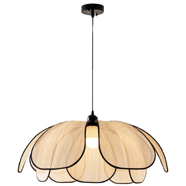 Contemporary Nordic Petals Iron Plant Fiber 1-Light Pendant Light For Dining Room - Image 22