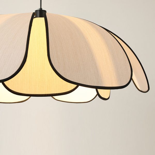 Contemporary Nordic Petals Iron Plant Fiber 1-Light Pendant Light For Dining Room - Image 9