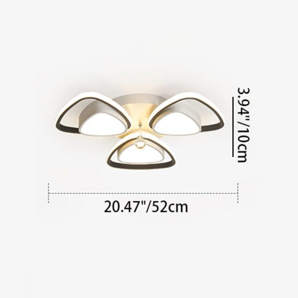 Modern Luxury Circular Triangle Round Crystal Shade Iron Acrylic LED Semi-Flush Mount Ceiling Light For Living Room - Image 4