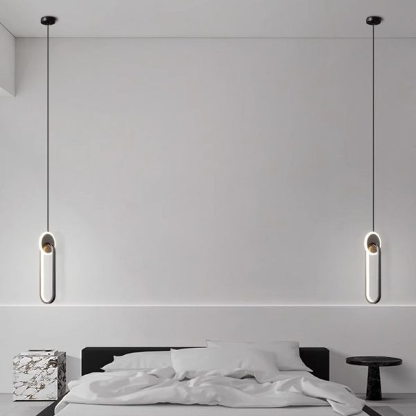 Modern Luxury Oval Round Iron Silicone Acrylic LED Pendant Light For Living Room - Image 10