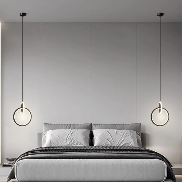 Modern Luxury Oval Round Iron Silicone Acrylic LED Pendant Light For Living Room - Image 3