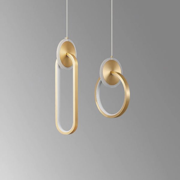 Modern Luxury Oval Round Iron Silicone Acrylic LED Pendant Light For Living Room - Image 13