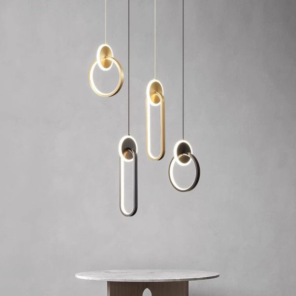 Modern Luxury Oval Round Iron Silicone Acrylic LED Pendant Light For Living Room - Image 11