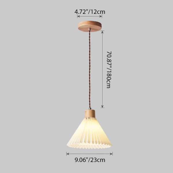 Contemporary Nordic Round Pleated Skirt Shape Fabric Iron 1-Light Pendant Light For Living Room - Image 4