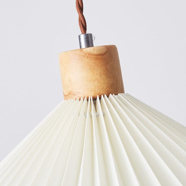 Contemporary Nordic Round Pleated Skirt Shape Fabric Iron 1-Light Pendant Light For Living Room - Image 7