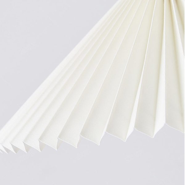 Contemporary Nordic Round Pleated Skirt Shape Fabric Iron 1-Light Pendant Light For Living Room - Image 6