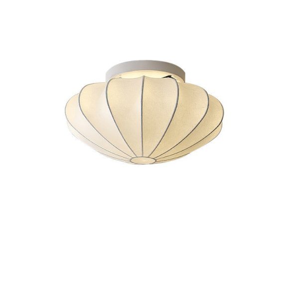 Traditional Japanese Bell Shape Metal Silk 1/3-Light Semi-Flush Mount Ceiling Light For Living Room - Image 15