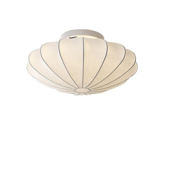 Traditional Japanese Bell Shape Metal Silk 1/3-Light Semi-Flush Mount Ceiling Light For Living Room - Image 16