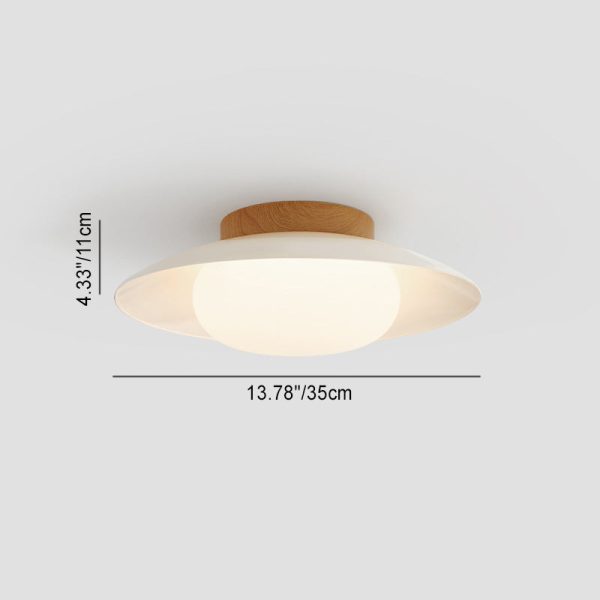 Traditional Japanese Round Iron Acrylic LED Semi-Flush Mount Ceiling Light For Living Room - Image 4