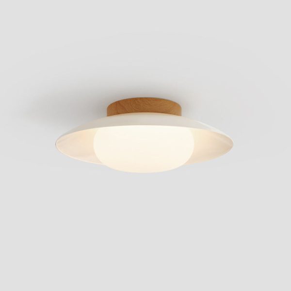 Traditional Japanese Round Iron Acrylic LED Semi-Flush Mount Ceiling Light For Living Room - Image 11