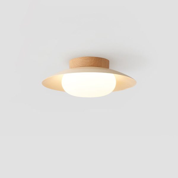 Traditional Japanese Round Iron Acrylic LED Semi-Flush Mount Ceiling Light For Living Room - Image 12