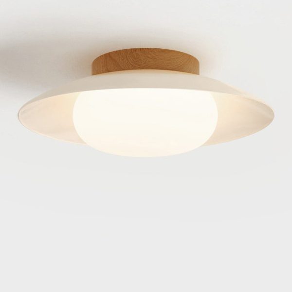 Traditional Japanese Round Iron Acrylic LED Semi-Flush Mount Ceiling Light For Living Room - Image 13