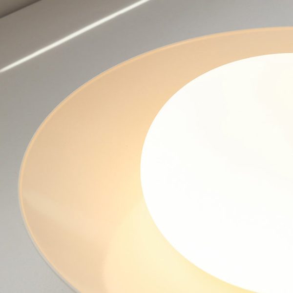 Traditional Japanese Round Iron Acrylic LED Semi-Flush Mount Ceiling Light For Living Room - Image 7