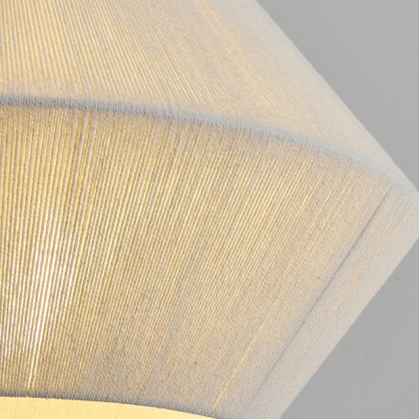 Traditional French Flying Saucer Shape Hemp Rope Wood 3-Light Flush Mount Ceiling Light For Living Room - Image 6