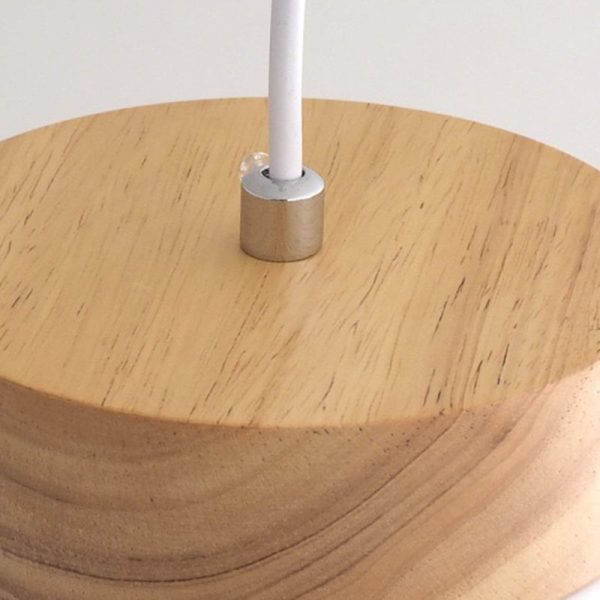 Modern Minimalist Wood Iron Round Cylinder 1-Light Pendant Light For Living Room - Image 6