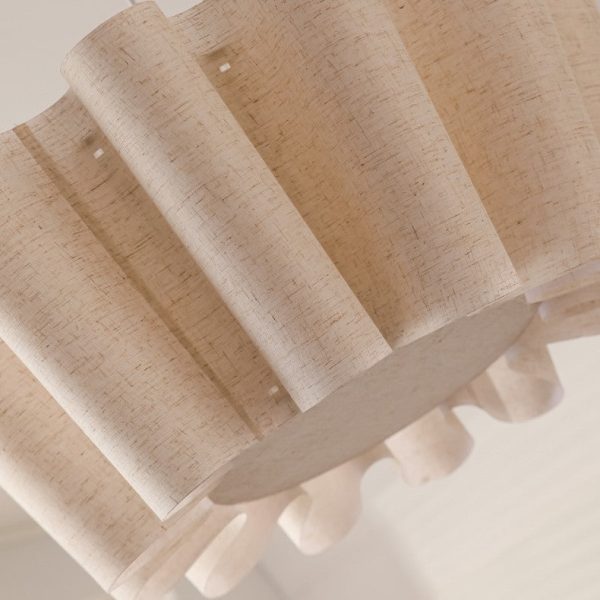 Contemporary Nordic Pleated Linen Iron 1-Light Pendant Light For Bedroom - Image 6