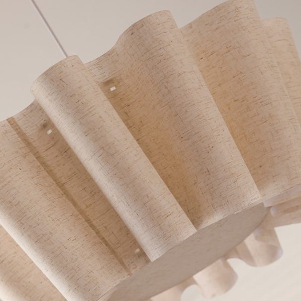 Contemporary Nordic Pleated Linen Iron 1-Light Pendant Light For Bedroom - Image 7
