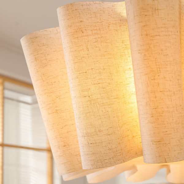 Contemporary Nordic Pleated Linen Iron 1-Light Pendant Light For Bedroom - Image 8